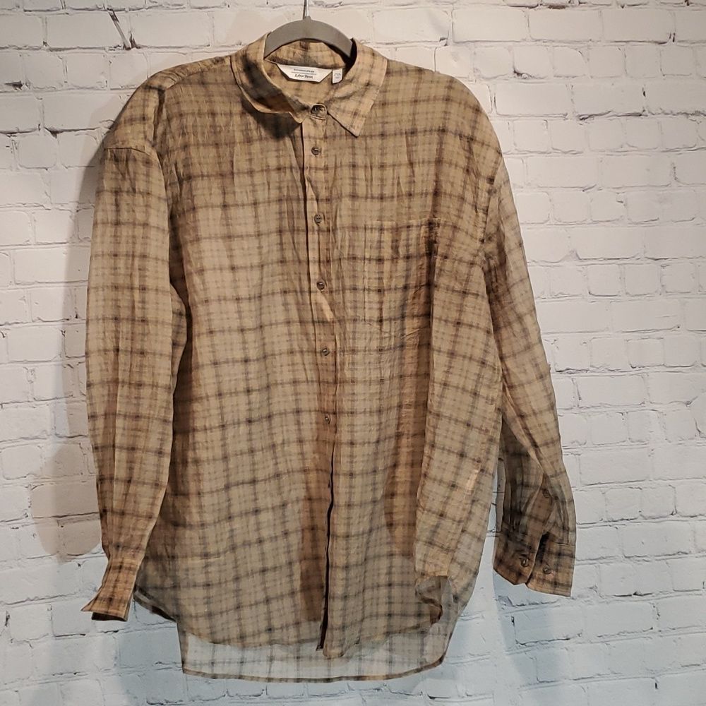 Stockholm Atelier & other stories brown plaid button front shirt